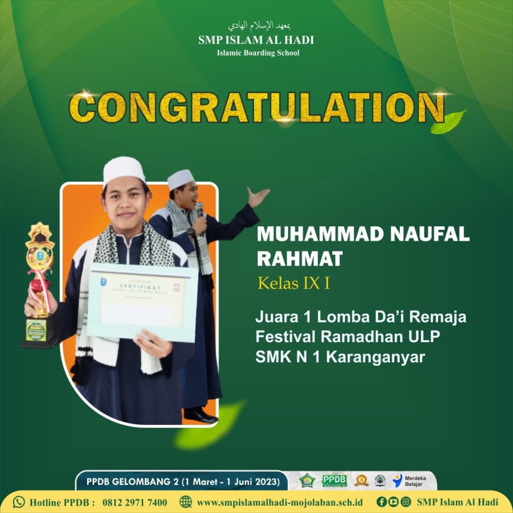 Juara 1 Lomba Da'i Remaja Festival Ramadan